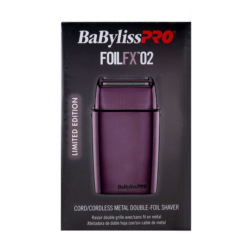 BabylissPro FoilFX02 Cordless Rechargeable Metal Double Foil Shaver Purple