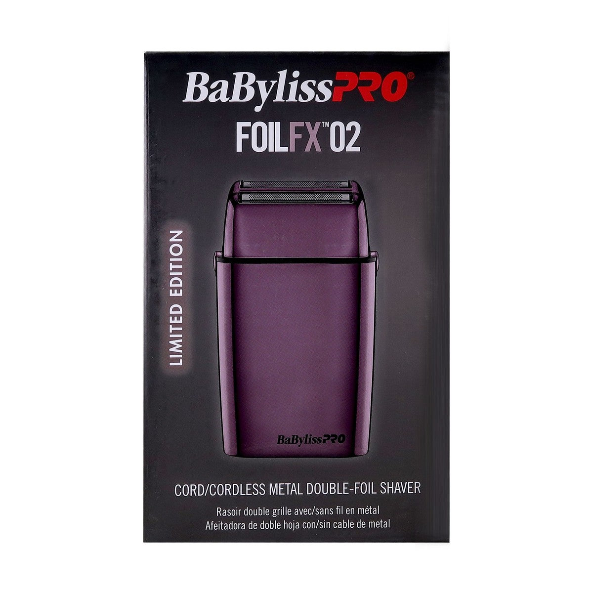 BabylissPro FoilFX02 Cordless Rechargeable Metal Double Foil Shaver Purple
